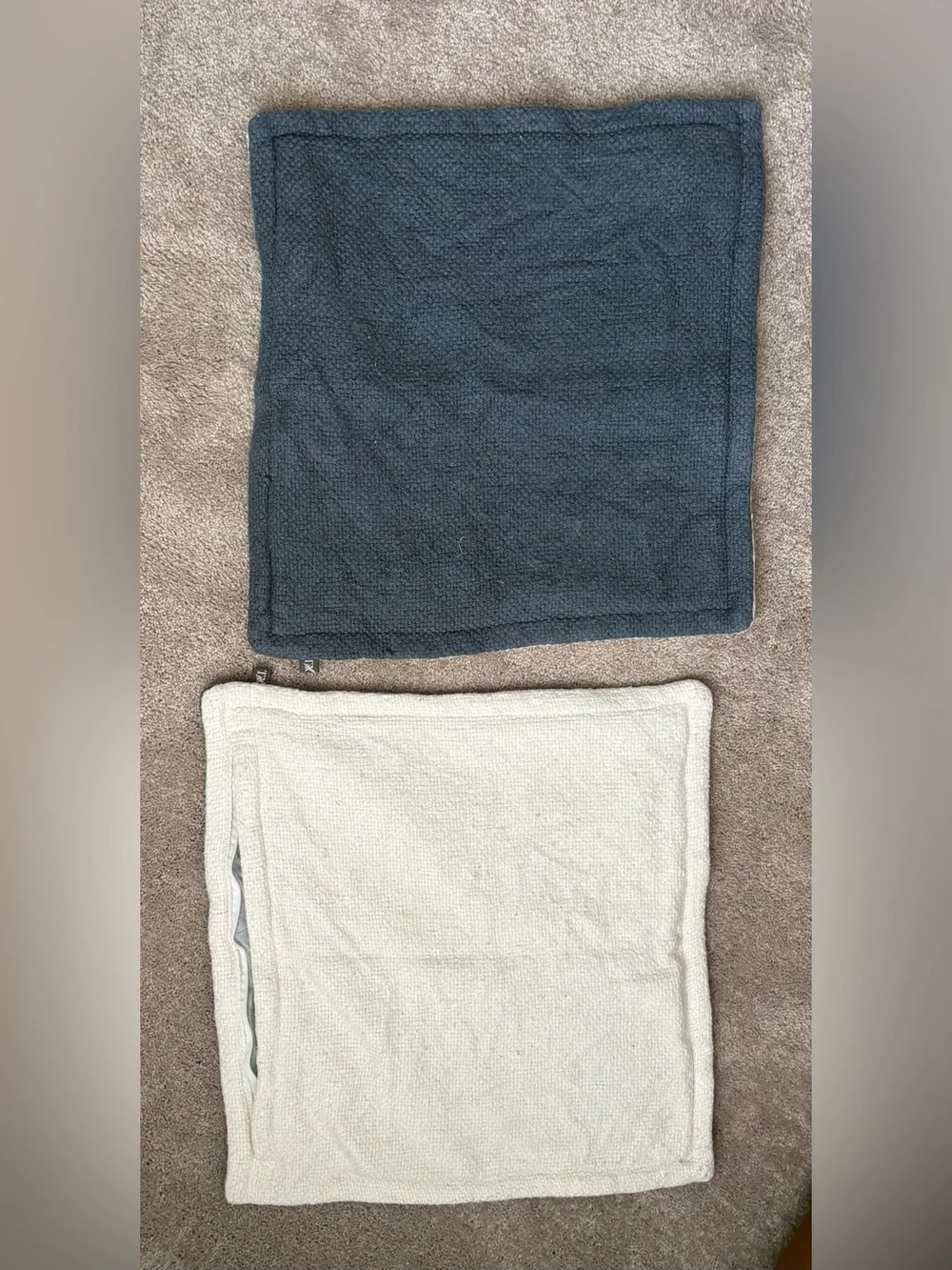 Pillow Covers Navy and Cream